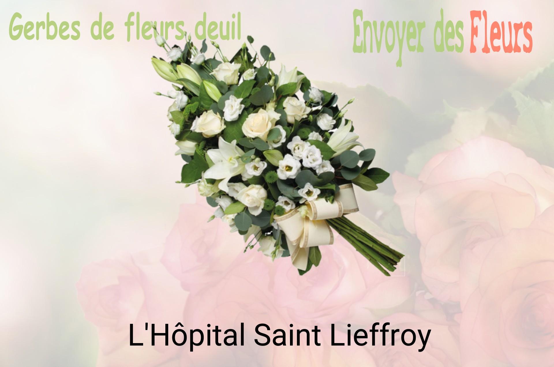 Gerbe de fleurs de deuil livrée à L'Hôpital-Saint-Lieffroy